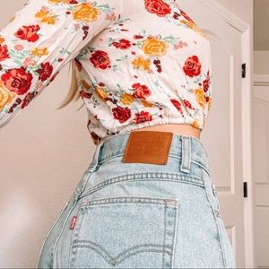 Levi cuffed high waisted shorts